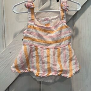 Janie and Jack Pink and Yellow Striped Top